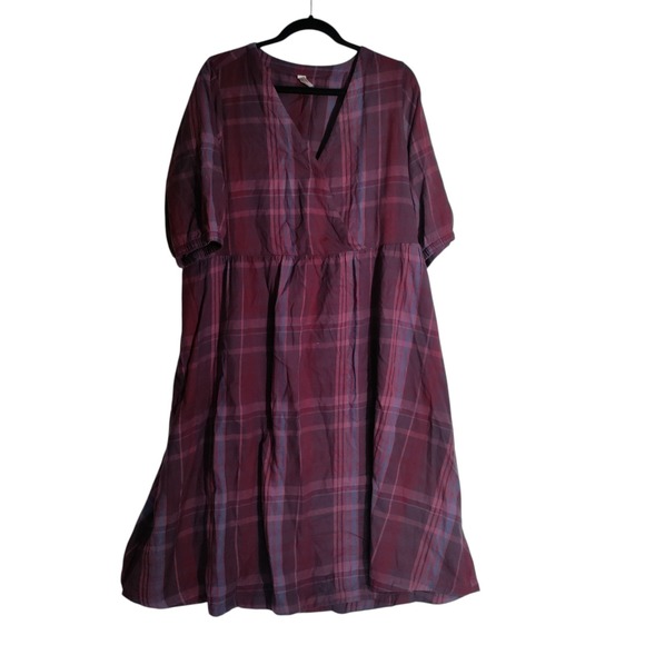 Pact Dresses & Skirts - Plaid V-Neck Dress
